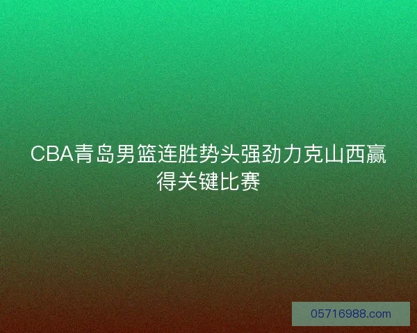 CBA青岛男篮连胜势头强劲力克山西赢得关键比赛