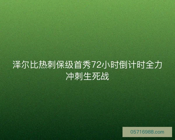 泽尔比热刺保级首秀72小时倒计时全力冲刺生死战
